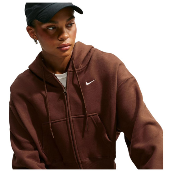 Nike Γυναικεία ζακέτα Studio Fleece Oversized Cropped Full-Zip Hoodie
